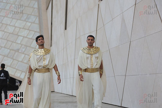 استعدادات مكثفة قبل انطلاق حفل افتتاح المتحف المصرى الكبير