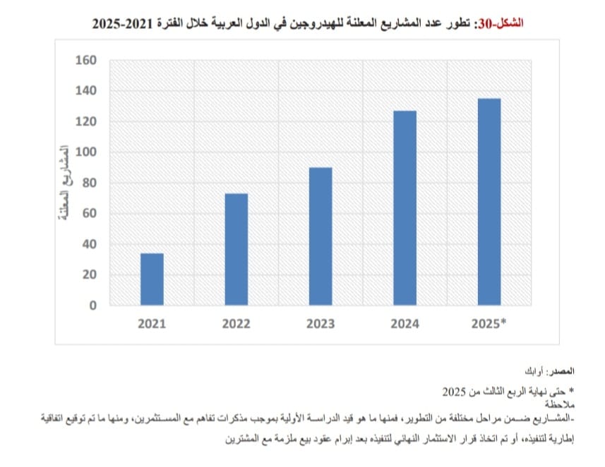تتصدر القائمة بـ39 مشروعا.. أوابك: مصر ستساهم بشكل فعال بالتجارة الدولية للهيدروجين