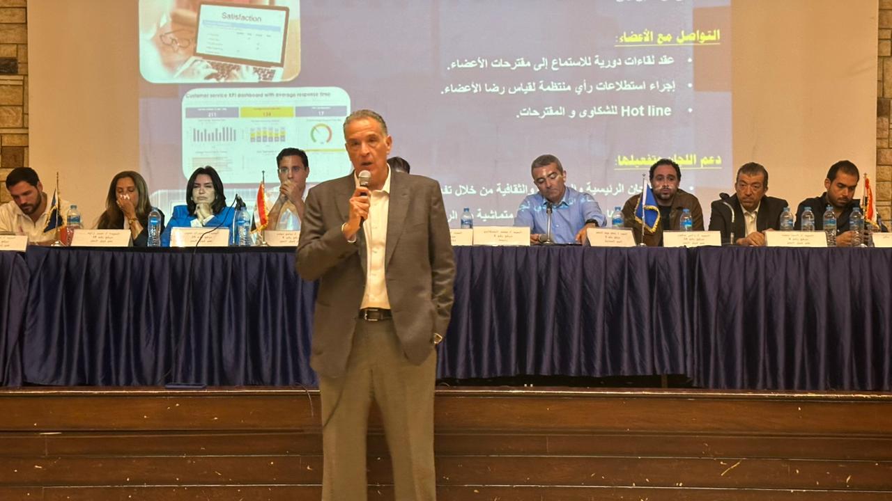 محمد المنشاوي خلال الندوة الإنتخابية