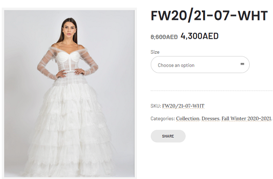 سعر فستان مي عز الدين ضمن مجموعة الأزياء