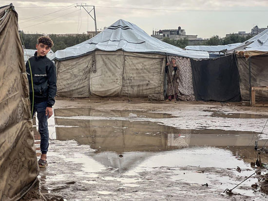 غزة تشهد هطول أمطار غزيرة