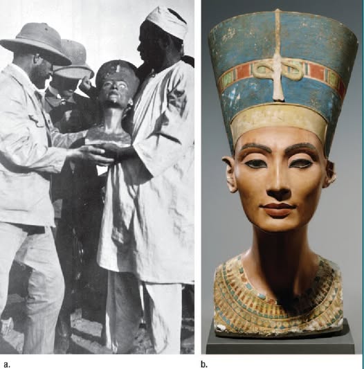 اكتشاف تمثال نفرتيتي
