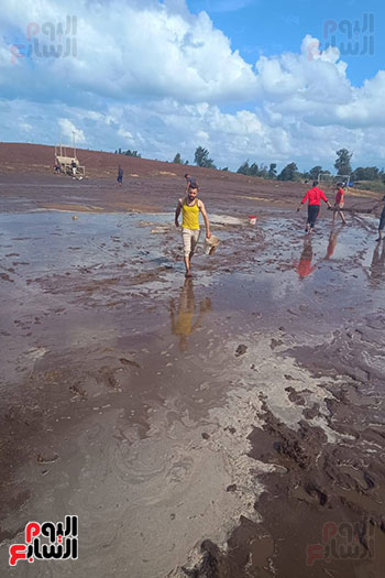 تعاون الشباب لرفع مياه الأمطار