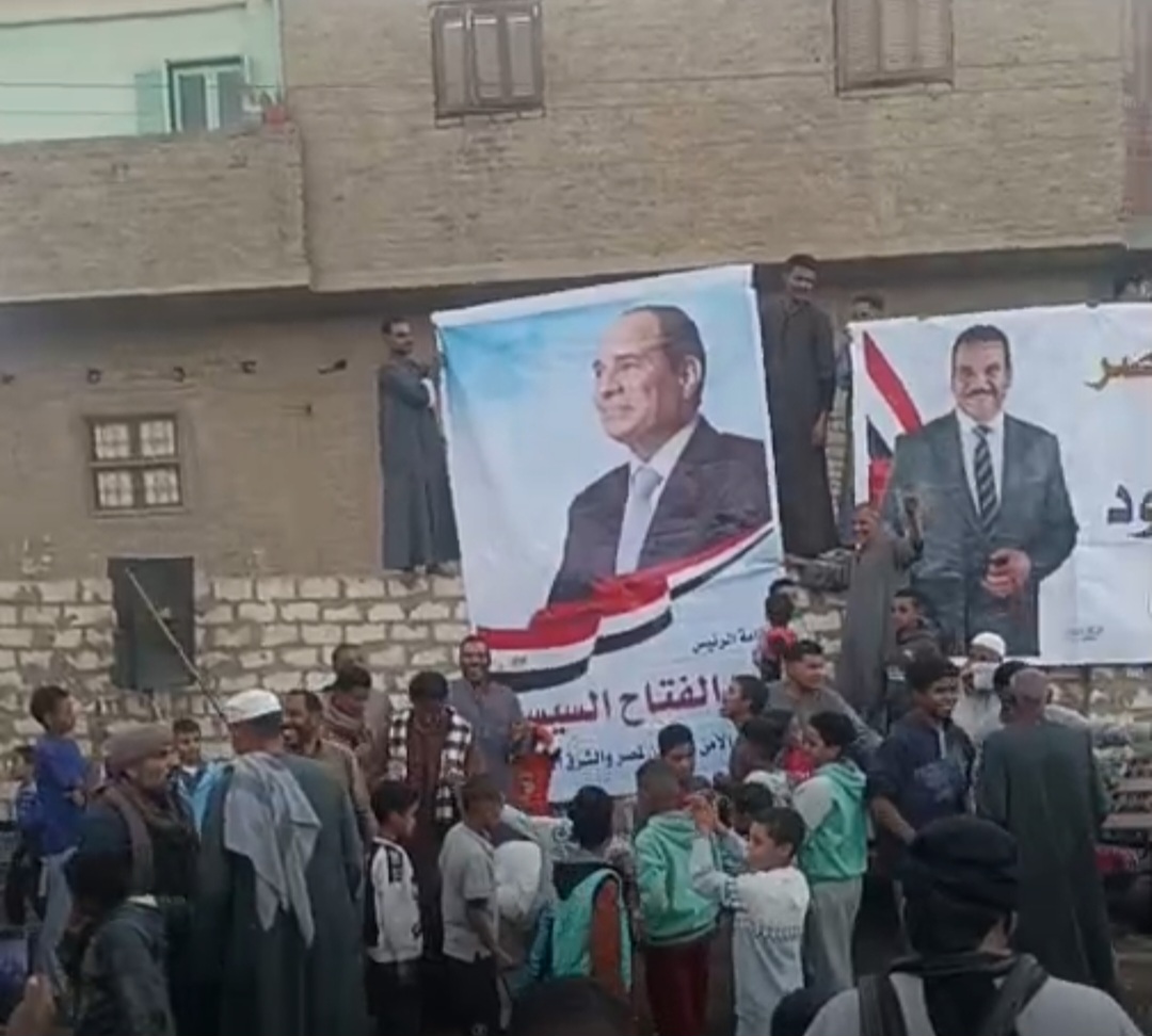 صورة الرئيس السيسى تزين شوارع قنا