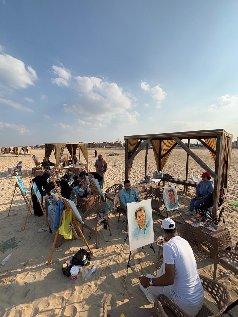 خلال المشاركة فى ملتقى جمصة للفنون