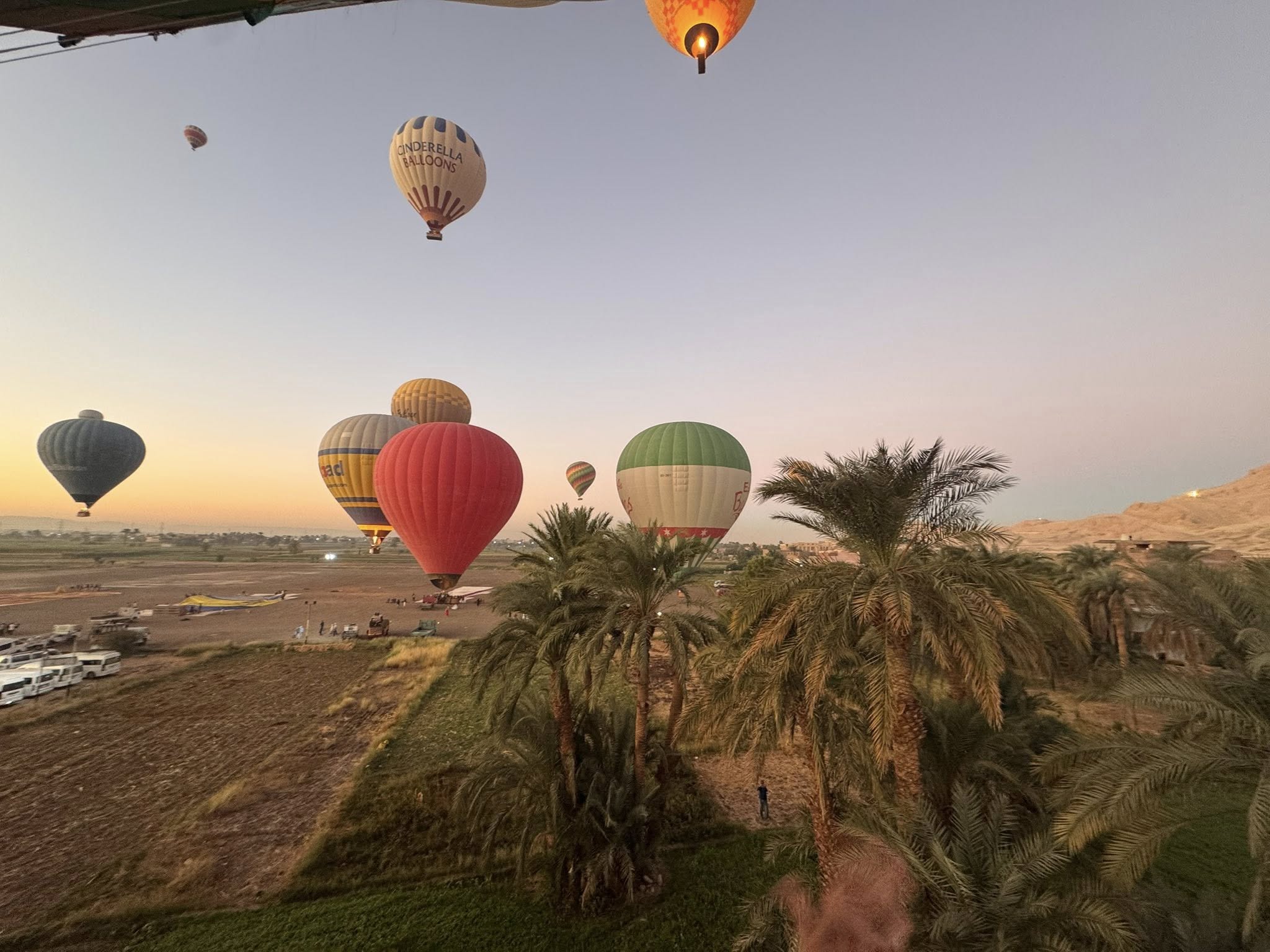 لحظات تحليق البالونات الطائرة غرب الأقصر