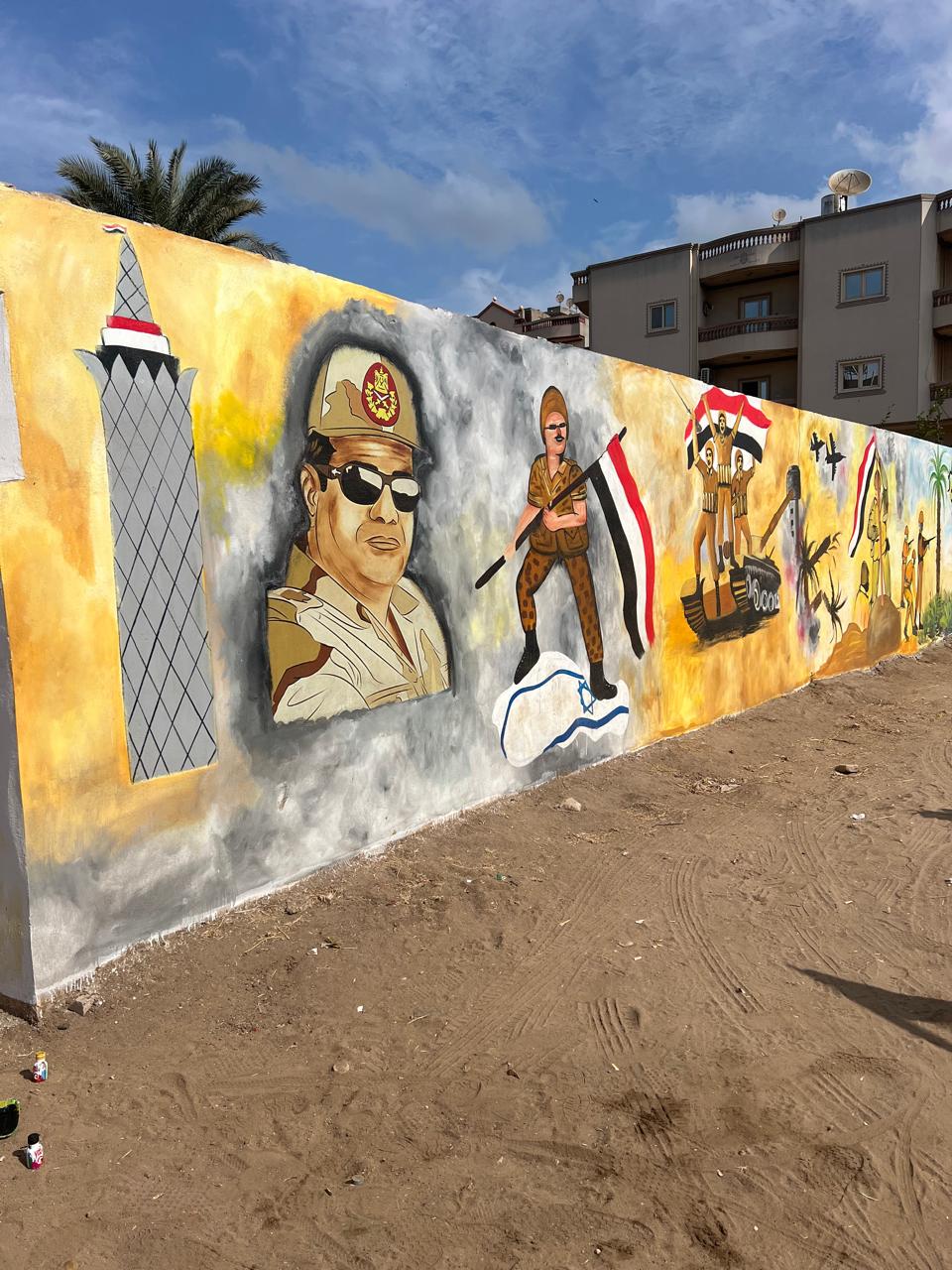 معالم مصر وجيشها وريفها علي الجداريات بالدقهلية معالم مصر وجيشها وريفها علي الجداريات بالدقهلية