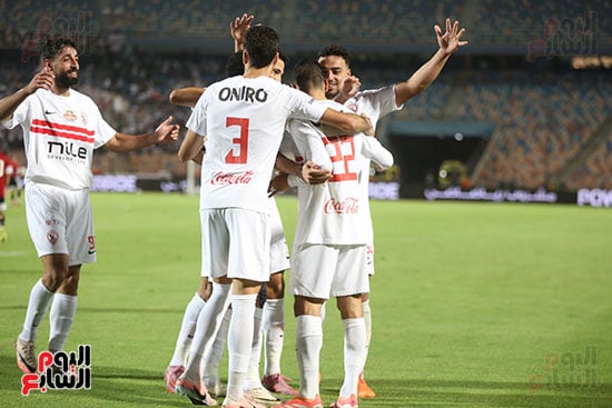 لاعبي الزمالك تحتفل بالهدف
