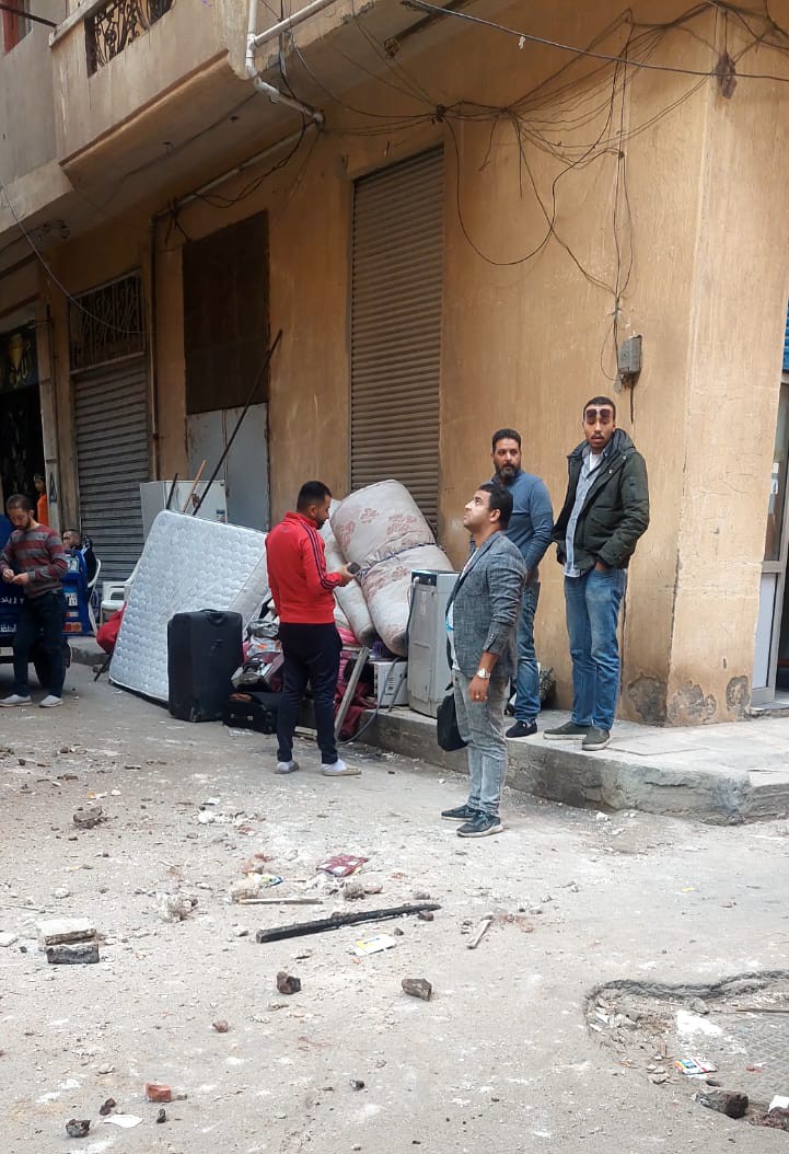 انهيار جزئي بعقار في الجمرك بالإسكندرية