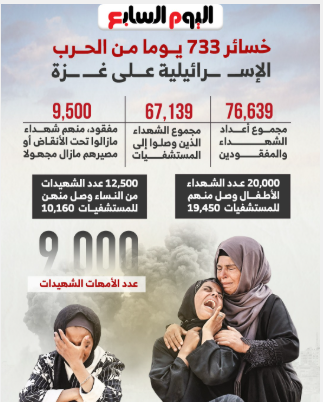 خسائر 733 يوما من الحرب الإسرائيلية على غزة