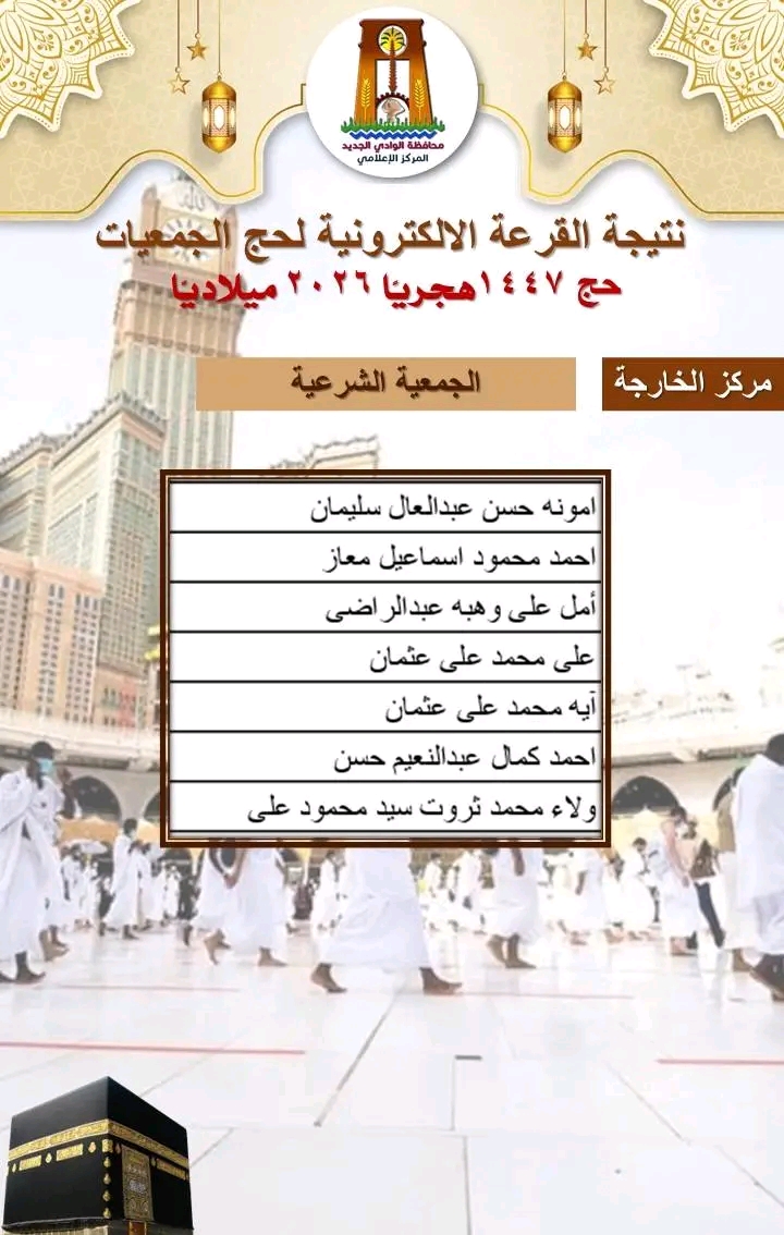 أسماء الفائزين بقرعة حج الجمعيات الأهلية بالوادى الجديد (6)