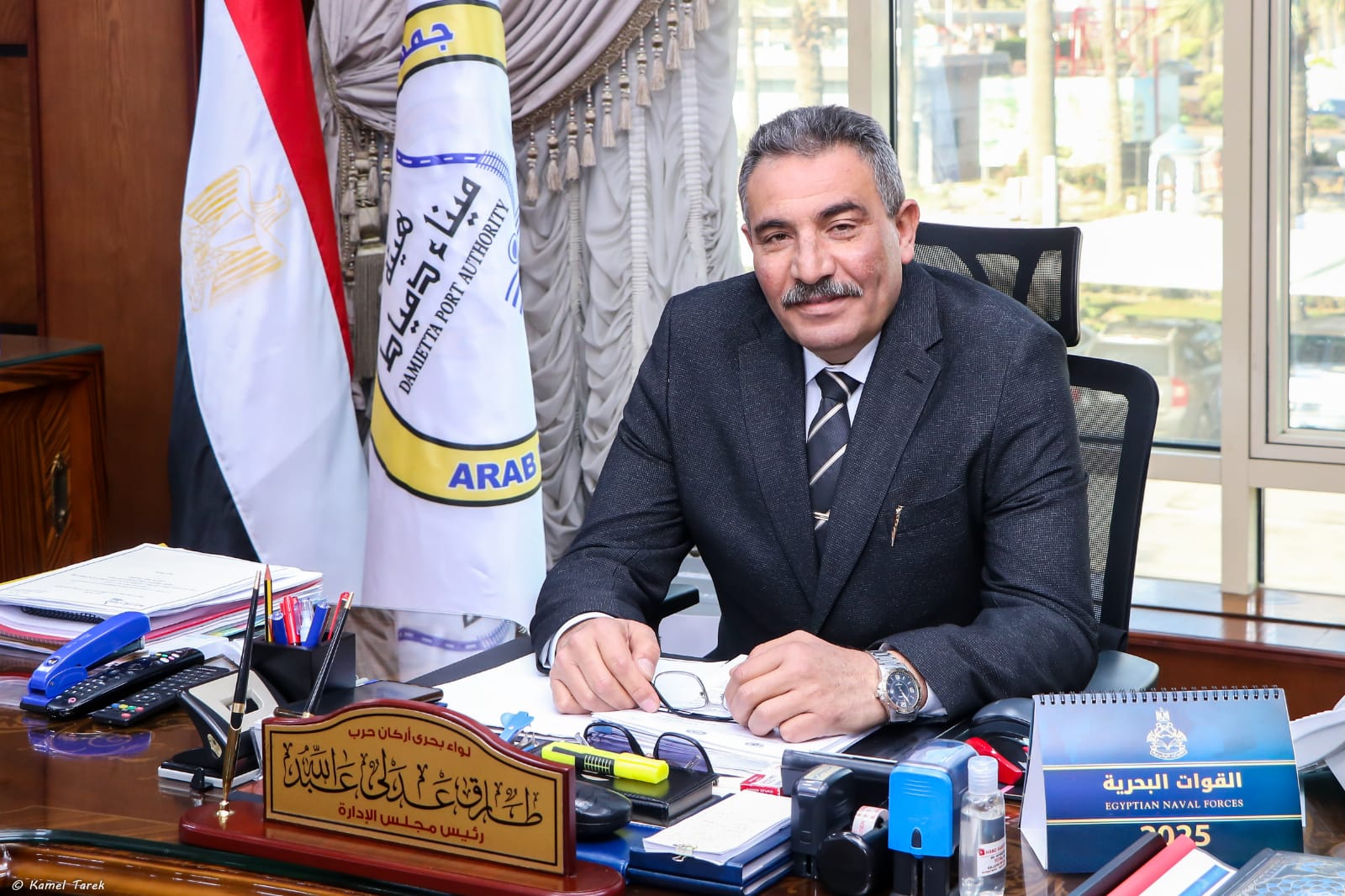 لواء بحرى أركان حرب طارق عدلى رئيس هيئة ميناء دمياط لواء بحرى أركان حرب طارق عدلى رئيس هيئة ميناء دمياط