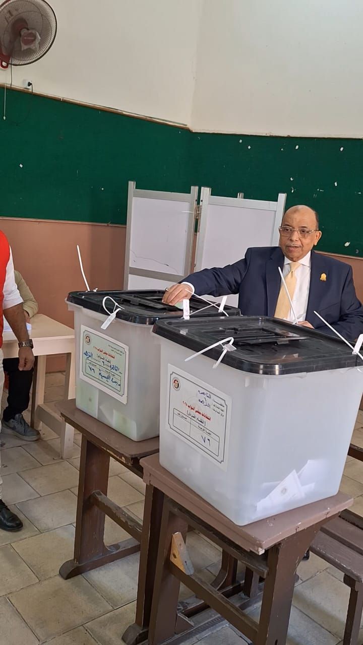 محمود شعراوي يدلي بصوته في انتخابات النواب (3)