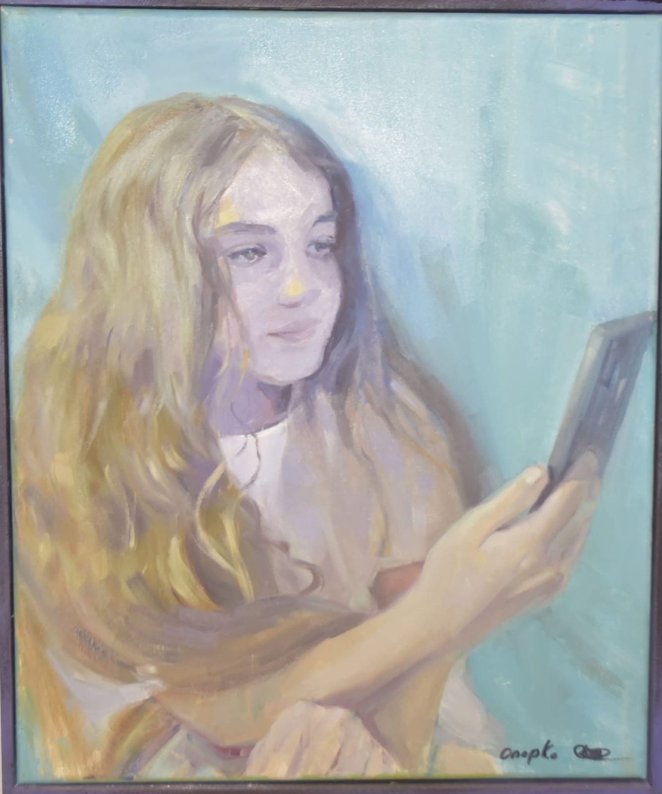 إحدى لوحات المعرض إحدى لوحات المعرض