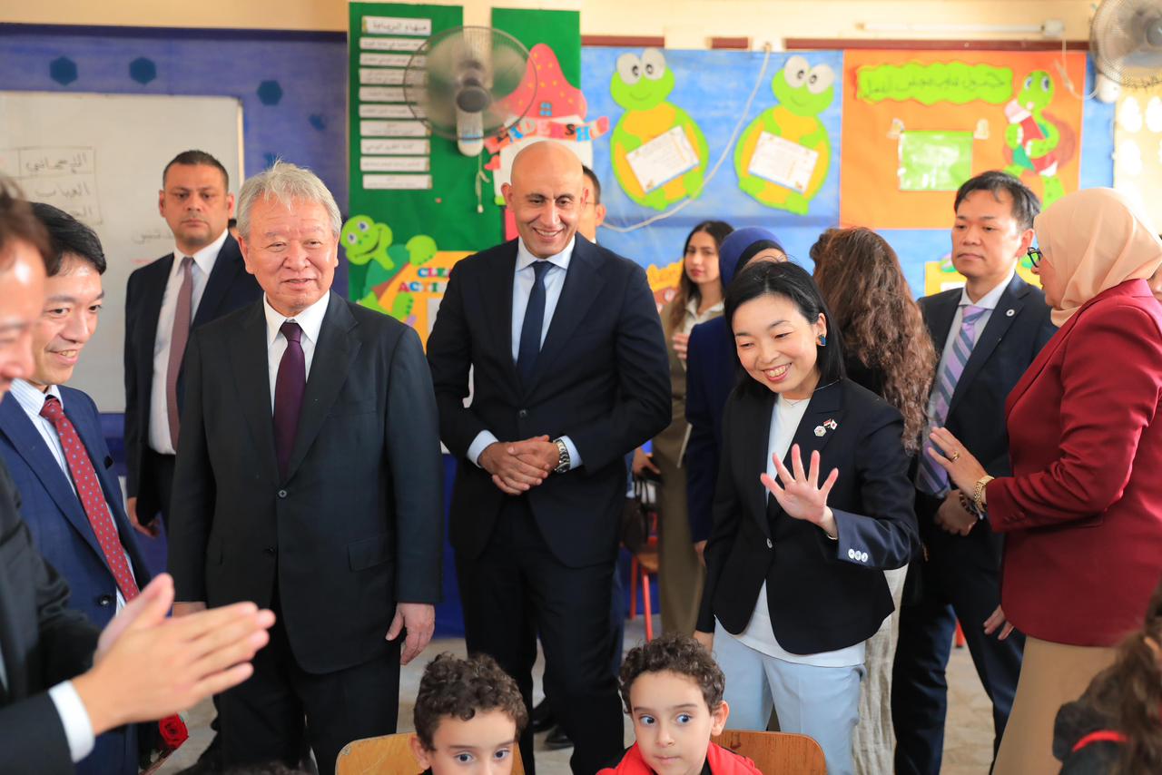 وزير التعليم يصطحب الأميرة أكيكو اليابانية في زيارة لمدرسة مصرية يابانية