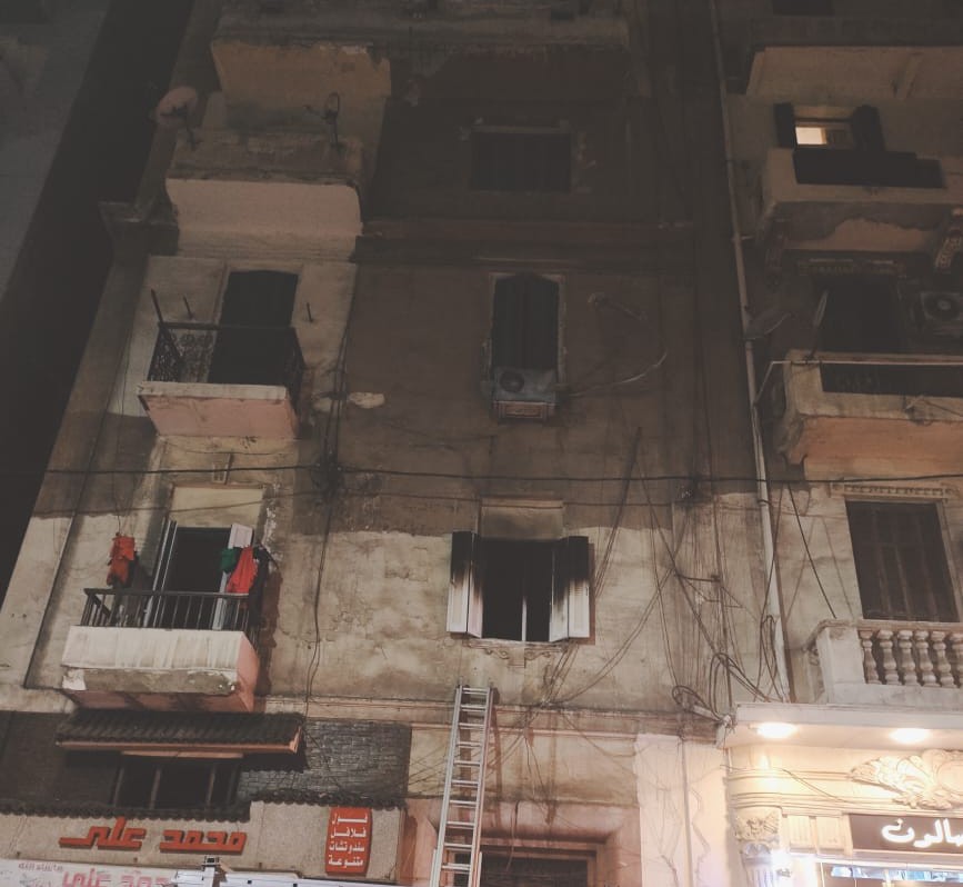 حريق شقة في الإسكندرية