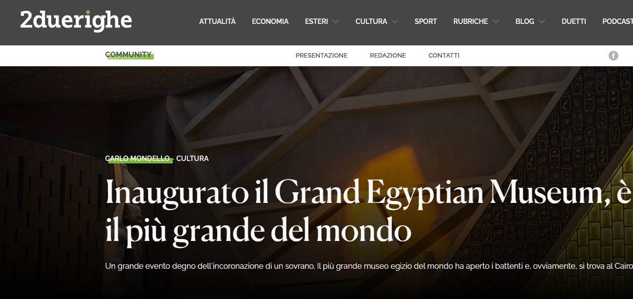 صحيفة ايطالية عن المتحف المصرى صحيفة ايطالية عن المتحف المصرى