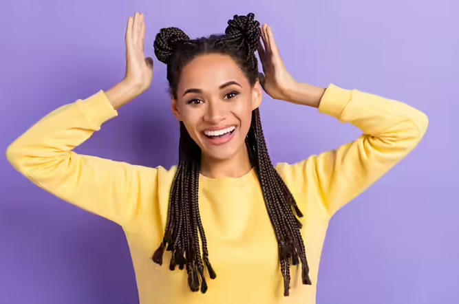 ضفائر ذيل الحصان للشعر الأسود