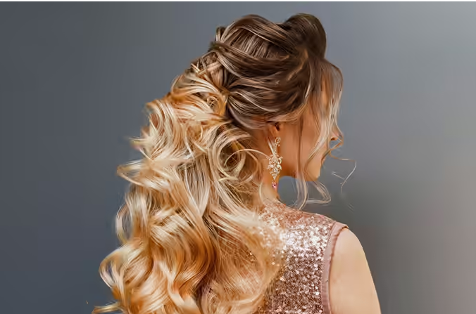تسريحة شعر نصف مرفوعة