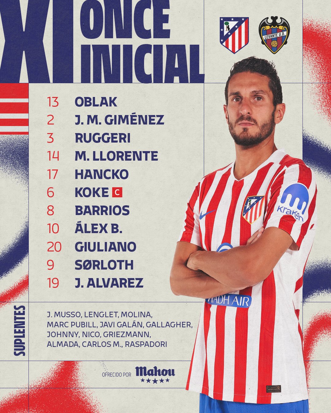 تشكيل أتلتيكو مدريد الإسباني أمام ليفانتي تشكيل أتلتيكو مدريد الإسباني أمام ليفانتي