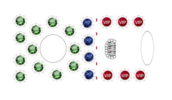 توزيع أماكن الجلوس في حفل الجراند بول