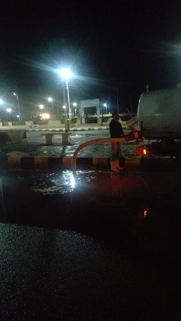 رفع مياه الأمطار ببلطيم