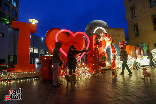 استمتاع السكان بزينة عيد الميلاد استمتاع السكان بزينة عيد الميلاد