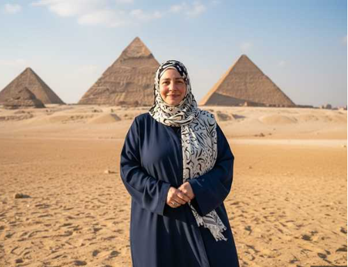 أمام الأهرامات