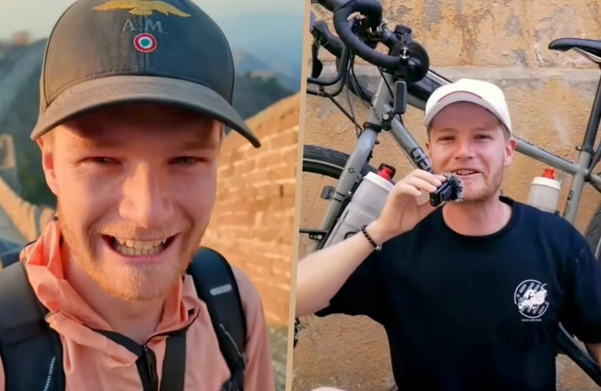 فرنسي يقطع مسافة 18000 كيلومتر بالدراجة من مسقط رأسه إلى الصين فرنسي يقطع مسافة 18000 كيلومتر بالدراجة من مسقط رأسه إلى الصين