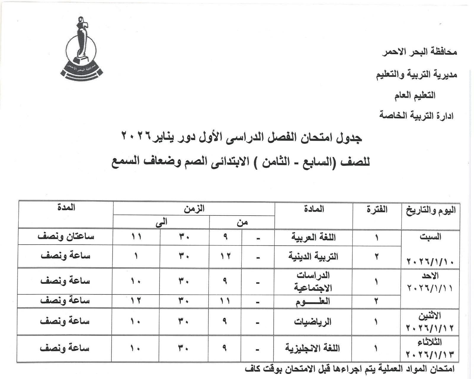 مواعيد امتحانات الفصل الدراسى الأول (14)