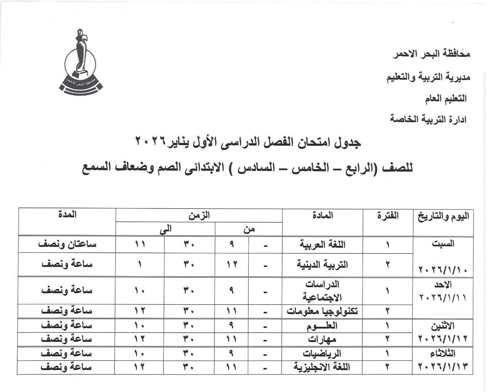مواعيد امتحانات الفصل الدراسى الأول (15)