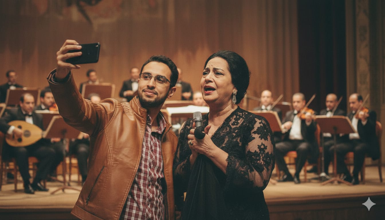 سيلفى أم كلثوم بالألوان