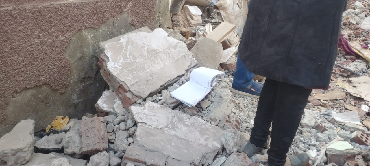 حطام المنزل المنهار بالمنيا (7)