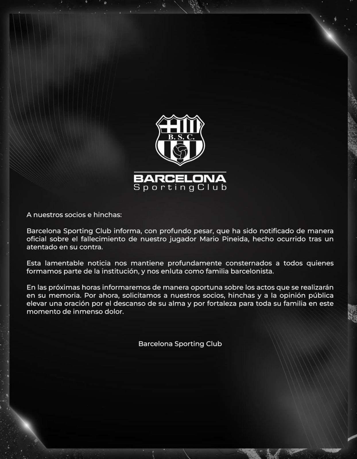 بيان نادي برشلونة الإكوادور