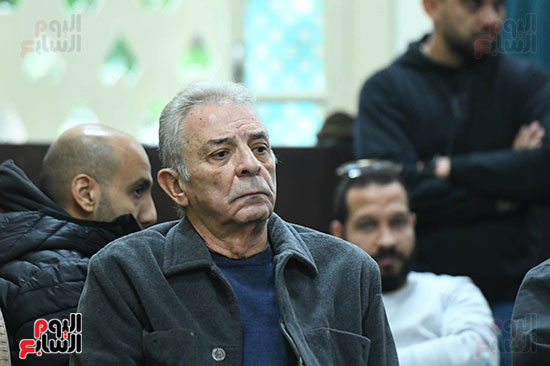 محمود حميدة في جنازة سمية الالفي