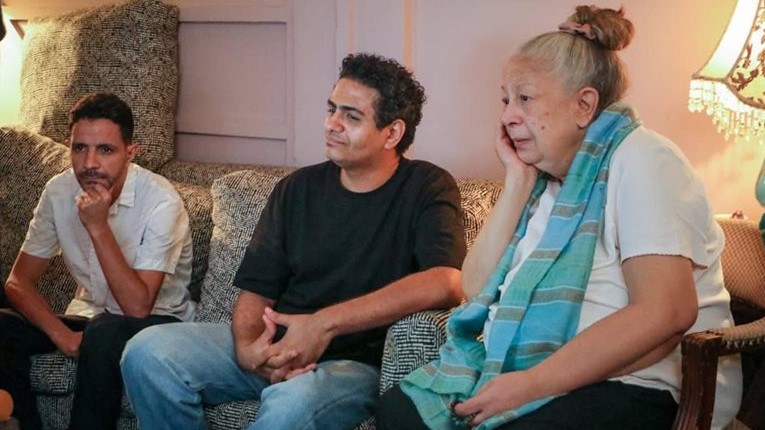 سمية الألفى فى أخر ظهور لها تدعم ابنها بكواليس فيلمه