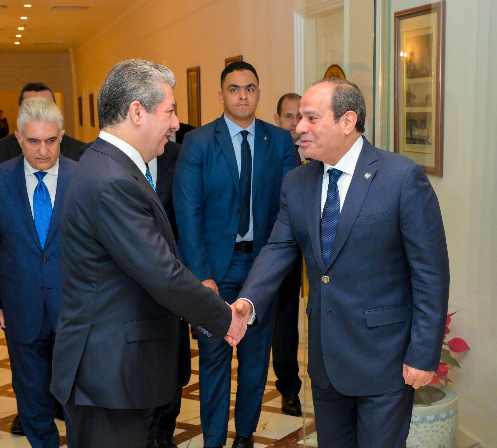 الرئيس السيسى يستقبل مسرور بارزانى رئيس حكومة كردستان - العراق (2)