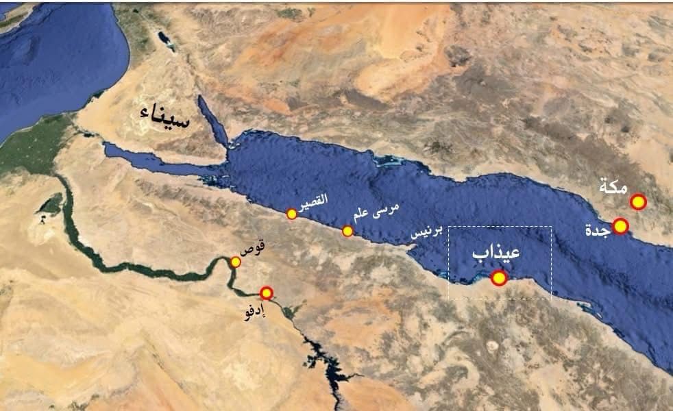 ميناء عيذاب علي الخريطة 