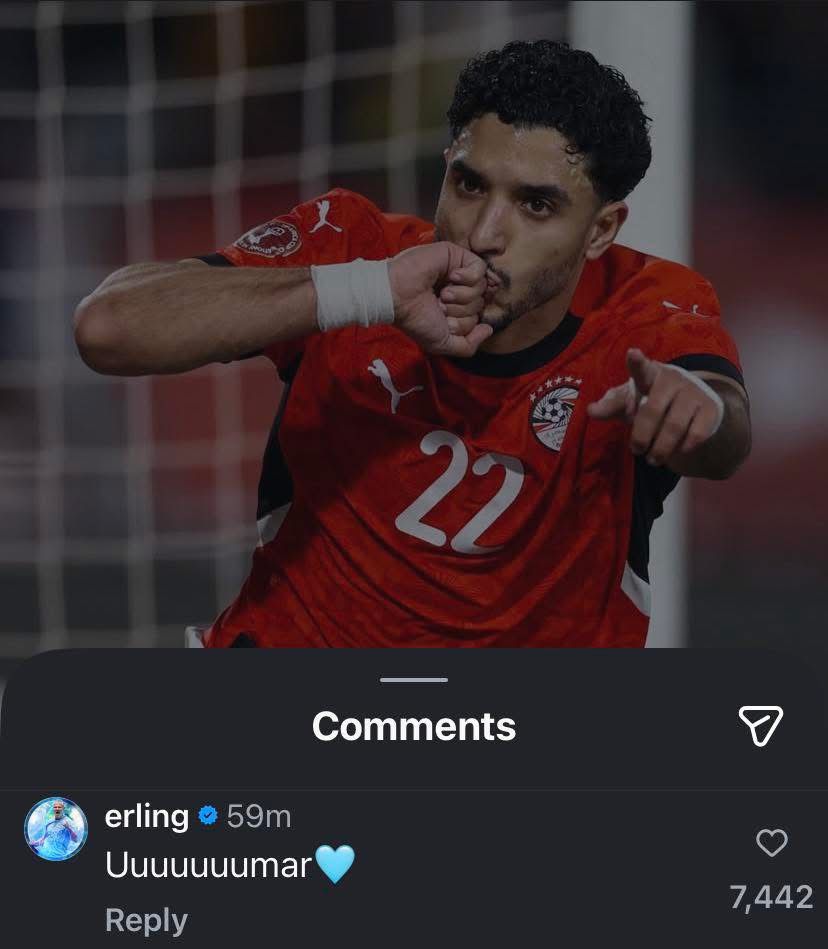 هالاند يدعم عمر مرموش