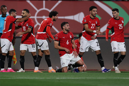 احتفال لاعبى منتخب مصر