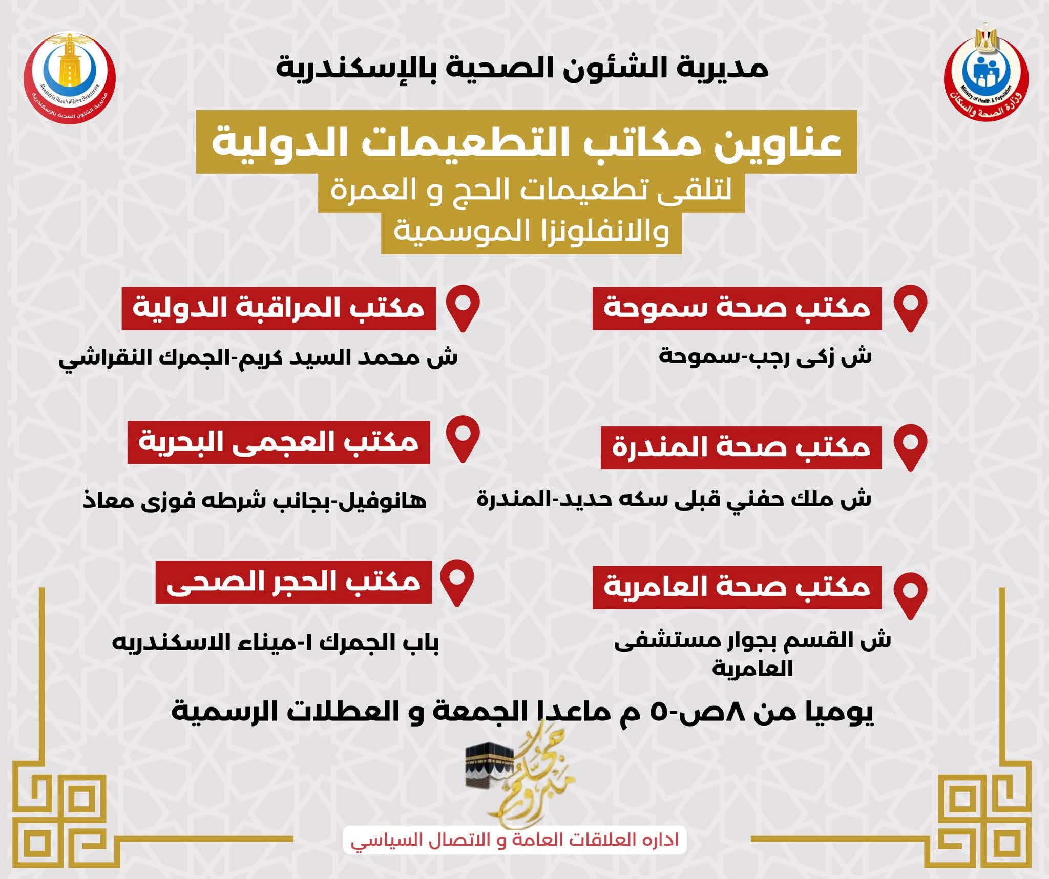 أماكن المستشفيات المعتمدة لعمل الكشف الطبي للمتقدمين للحج (2)