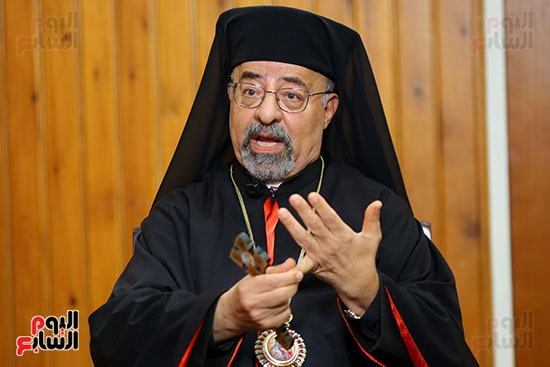 جانب من لقاء البطريرك الأنبا إبراهيم إسحاق