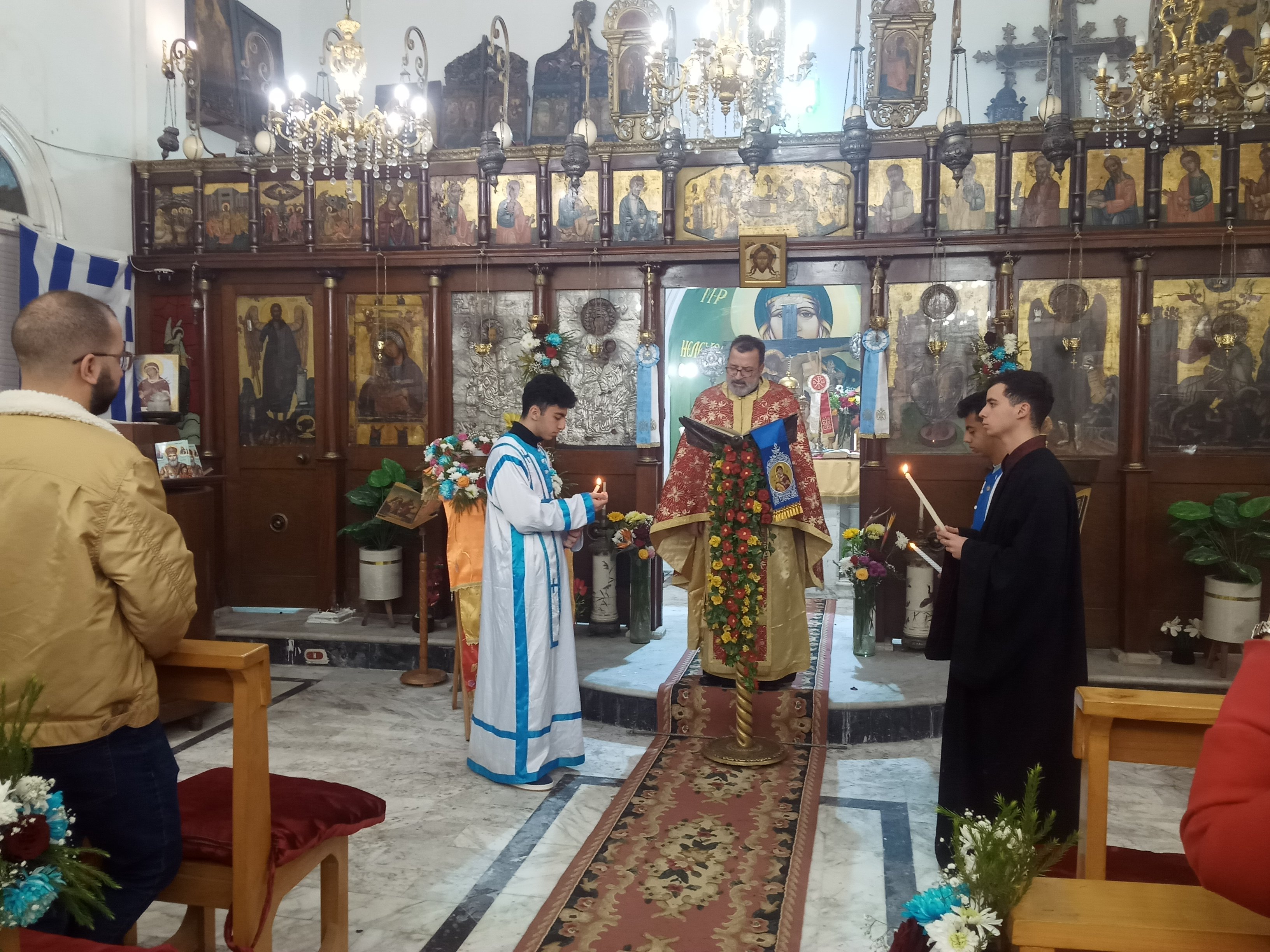 قداس عيد الميلاد المجيد في كنيسة الروم الأرثوذكس بدمياط