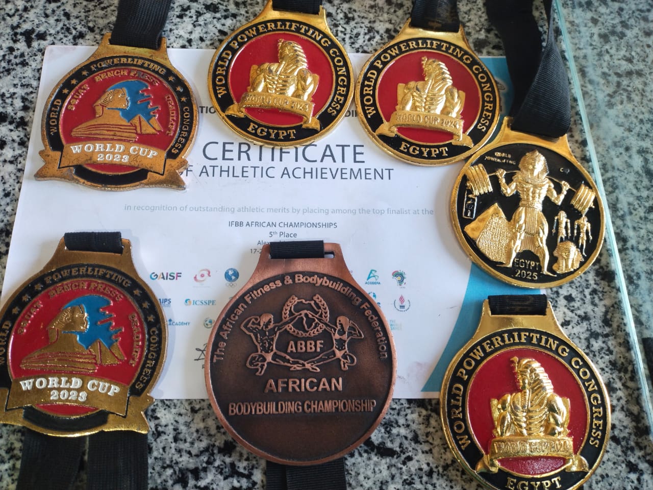 ميداليات بطولة العالم وبرونزية كمال الأجسام