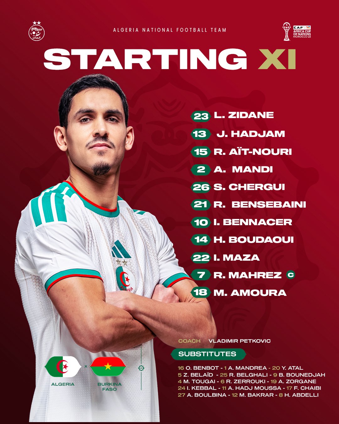 تشكيل منتخب الجزائر