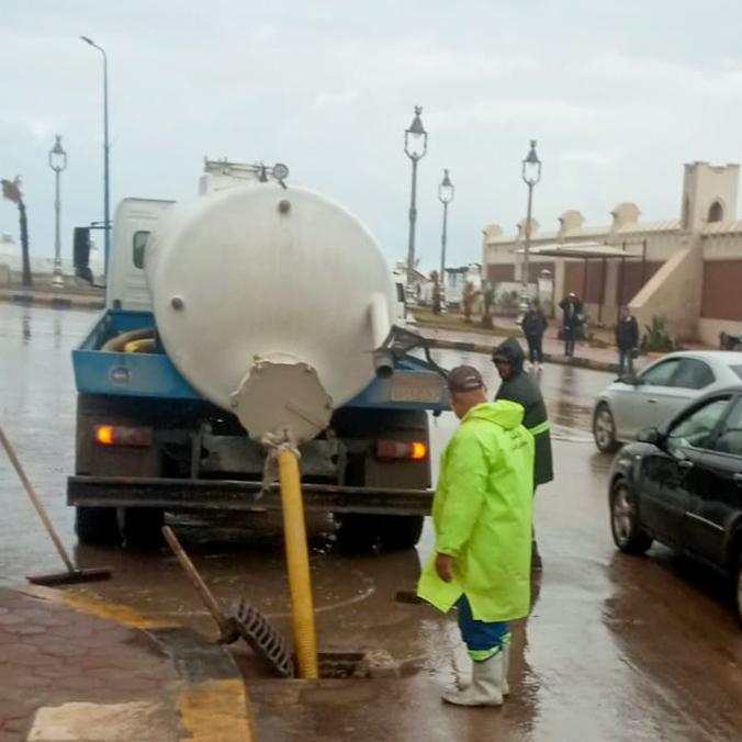 رفع الاستعدادات للتعامل مع الأمطار الإسكندرية