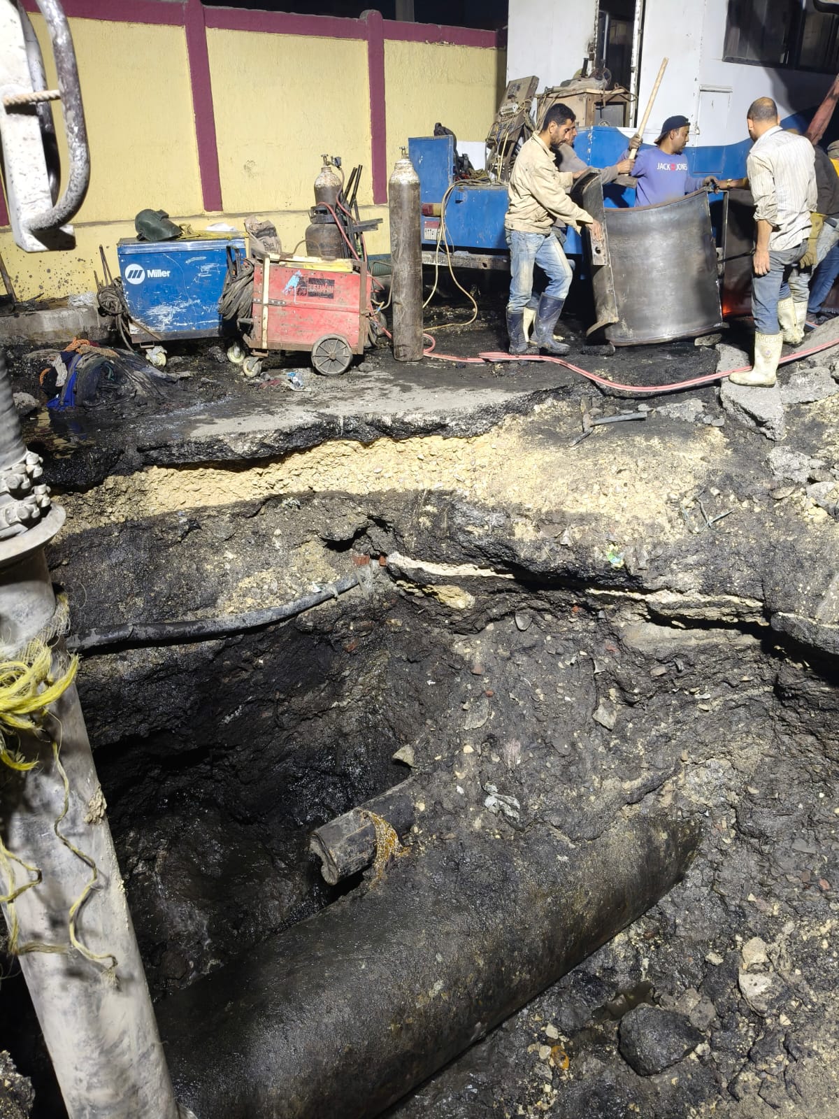 كسر بخط المياة