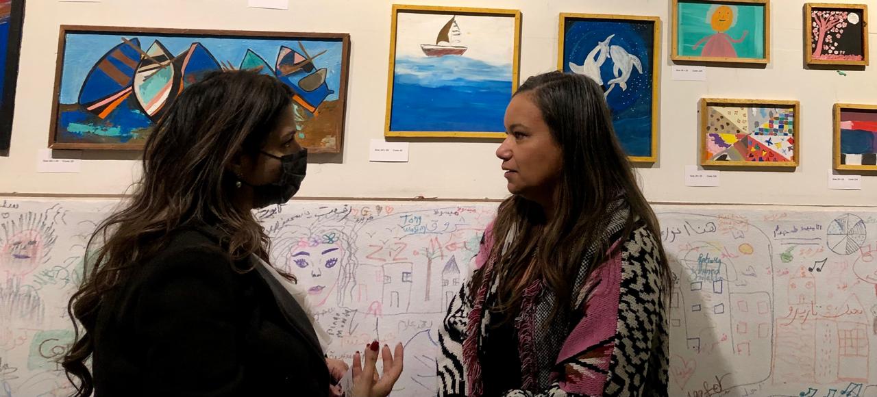 محررة اليوم السابع مع مسئولة الحماية فى اليونيسف