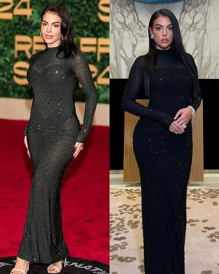 الفستان نفسه بلونين مختلفين