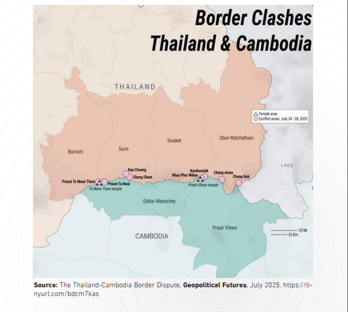 مناطق الاشتباك بين تايلاند وكمبوديا